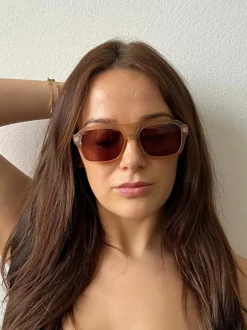 Sunglasses*SVNX 70's Navigator Sunglasses In Matte Sand Light Sand