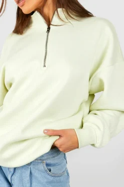 Sweatshirts|Hoodies & Sweatshirts*boohoo Tall Basic Half Zip Oversized Sweater sage