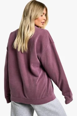 Sweatshirts|Hoodies & Sweatshirts*boohoo San Diego Oversized Sweatshirt plum