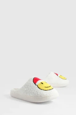 Slippers|Slippers*boohoo Santa Borg Face Slippers cream