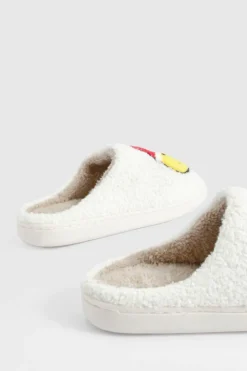 Slippers|Slippers*boohoo Santa Borg Face Slippers cream