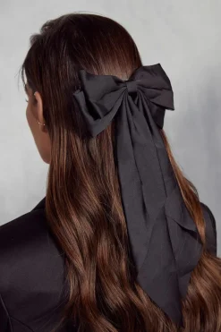 Hair Accessories*MissPap Satin Bow Hair Clip black