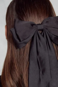 Hair Accessories*MissPap Satin Bow Hair Clip black