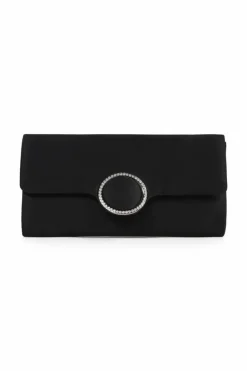 Handbags|Clutch Bags*My Accessories London Satin Clutch with Diamante Black