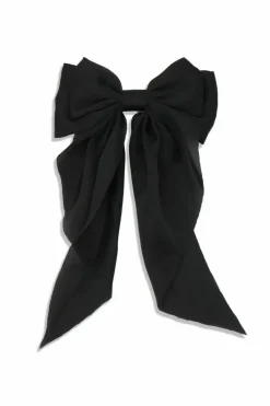 Hair Accessories*My Accessories London Satin Flowy Bow Clip Black