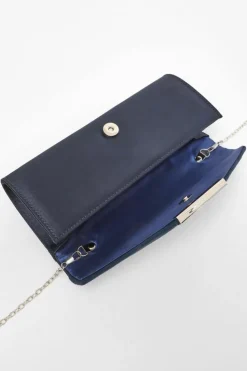 Handbags|Clutch Bags*Quiz Satin Fold Clutch Bag Navy