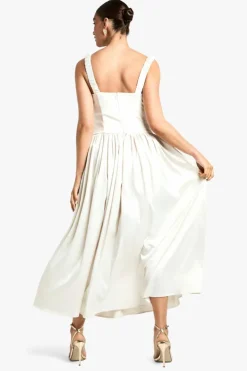Skater Dresses*boohoo Satin Milkmaid Midaxi Dress champagne