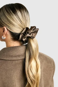 Hair Accessories*boohoo Satin Oversized Scrunchie mocha