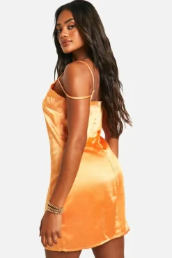 Cami Dresses*boohoo Satin Strappy Mini Dress mango