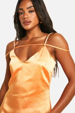 Cami Dresses*boohoo Satin Strappy Mini Dress mango