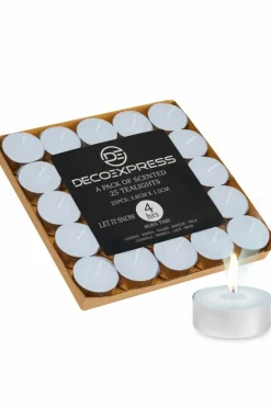 Candles & Diffusers|Candles*Deco Express Scented 25 Packs Tealights - Let It Snow Blue