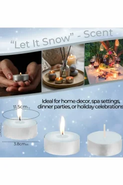 Candles & Diffusers|Candles*Deco Express Scented 25 Packs Tealights - Let It Snow Blue