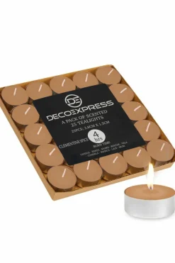 Candles & Diffusers|Candles*Deco Express Scented 25 Packs Tealights - Clementine Spice Beige