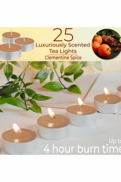 Candles & Diffusers|Candles*Deco Express Scented 25 Packs Tealights - Clementine Spice Beige