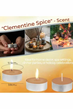 Candles & Diffusers|Candles*Deco Express Scented 25 Packs Tealights - Clementine Spice Beige