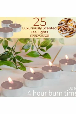 Candles & Diffusers|Candles*Deco Express Scented 25 Packs Tealights - Cinnamon Roll Brown