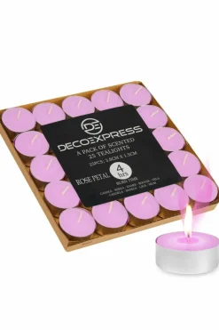 Candles & Diffusers|Candles*Deco Express Scented 25 Packs Tealights - Rose Petals Pink