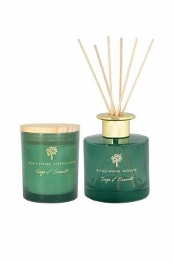 Candles & Diffusers|Candles*Nicola Spring Scented Candle & Reed Diffuser Set 130g Sage & Seasalt Green
