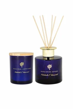 Candles & Diffusers|Candles*Nicola Spring Scented Candle & Reed Diffuser Set - 130g - Patchouli & Rosewood Blue