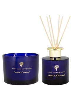 Candles & Diffusers|Candles*Nicola Spring Scented Candle & Reed Diffuser Set 350g Patchouli & Rosewood Blue