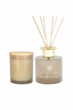 Candles & Diffusers|Candles*Nicola Spring Scented Candle & Reed Diffuser Set 130g Green Pomelo & Passion Fruit Grey