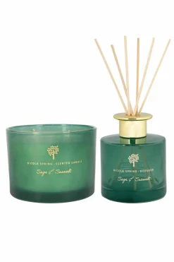 Candles & Diffusers|Candles*Nicola Spring Scented Candle & Reed Diffuser Set 350g Sage & Seasalt Green