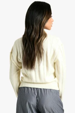 Cardigans|Knitwear*boohoo Seam Detail Soft Rib Knit Boyfriend Cardigan off white