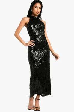 Bodycon Dresses|Dresses*boohoo Sequin Racer Midaxi Dress black