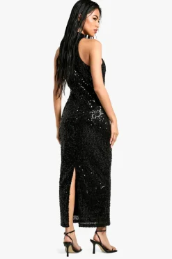 Bodycon Dresses|Dresses*boohoo Sequin Racer Midaxi Dress black