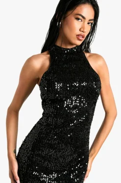 Bodycon Dresses|Dresses*boohoo Sequin Racer Midaxi Dress black