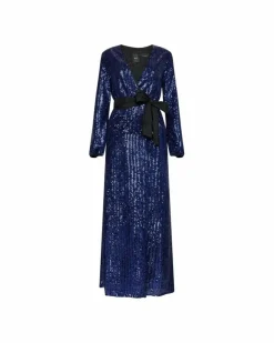 Wrap Dresses*PINKO Sequin Wrap Dress Blue