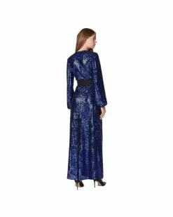 Wrap Dresses*PINKO Sequin Wrap Dress Blue
