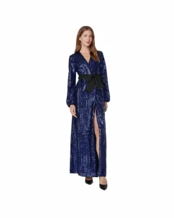 Wrap Dresses*PINKO Sequin Wrap Dress Blue