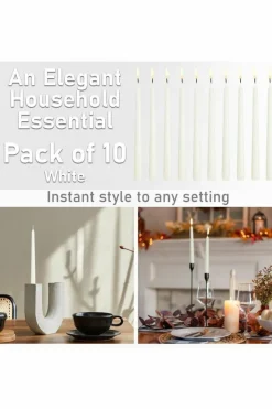 Candles & Diffusers|Candles*Deco Express Set Of 10 Taper Candles White