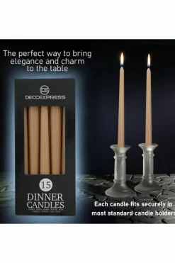 Candles & Diffusers|Candles*Deco Express Set of 15 Taper Candles Beige