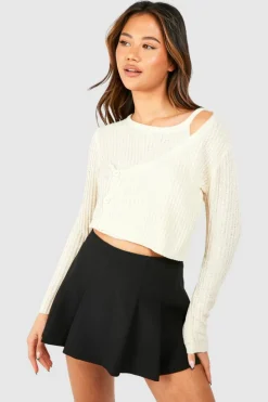 Cardigans*boohoo Sheer Asymmetric Cardigan ecru