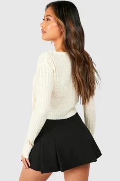 Cardigans*boohoo Sheer Asymmetric Cardigan ecru