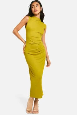 Maxi Dresses|Dresses*boohoo Sheer Ruched Maxi Dress olive