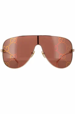 Sunglasses*Gucci Shield Red GG1436S Gold