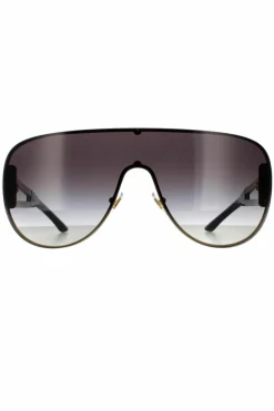 Sunglasses*Versace Shield Pale Grey Gradient Sunglasses Gold