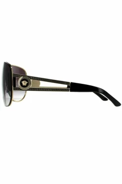Sunglasses*Versace Shield Pale Grey Gradient Sunglasses Gold