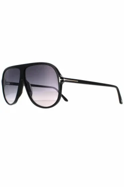 Sunglasses*Tom Ford Shield Shiny Smoke Gradient Spencer 02 FT0998 Black