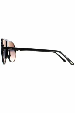 Sunglasses*Tom Ford Shield Shiny Smoke Gradient Spencer 02 FT0998 Black