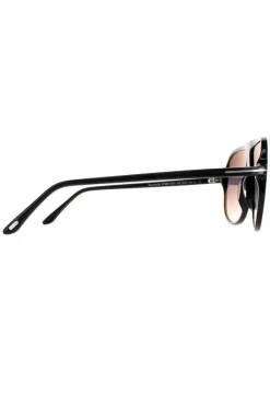 Sunglasses*Tom Ford Shield Shiny Smoke Gradient Spencer 02 FT0998 Black