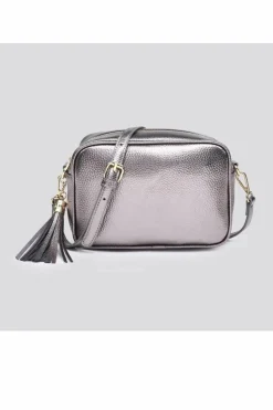 Cross-Body Bags|Handbags*Kitise Shin Shiny Metallic Tassel Charm Camera Crossbody Bag Metallic Silver