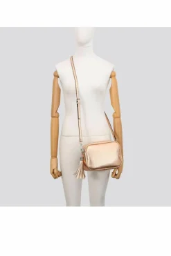 Cross-Body Bags|Handbags*Kitise Shin Shiny Metallic Tassel Charm Camera Crossbody Bag Metallic Silver