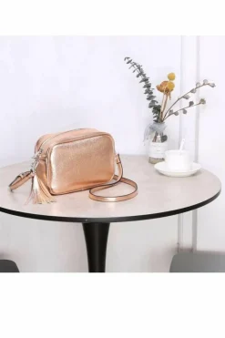 Cross-Body Bags|Handbags*Kitise Shin Shiny Metallic Tassel Charm Camera Crossbody Bag Metallic Silver