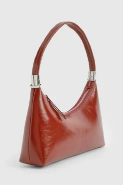 Shoulder Bags|Handbags*boohoo Shiny Pu Shoulder Bag With Crossbody Strap burgundy
