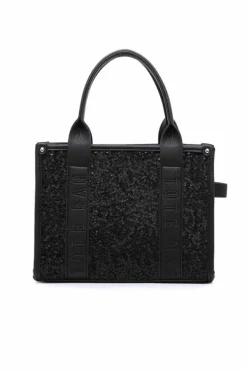 Shoulder Bags|Handbags*Kitise Shiny Sparkling Sequin Medium Size Tote Shoulder Bag Black