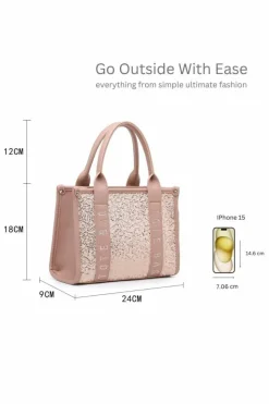 Shoulder Bags|Handbags*Kitise Shiny Sparkling Sequin Medium Size Tote Shoulder Bag Black